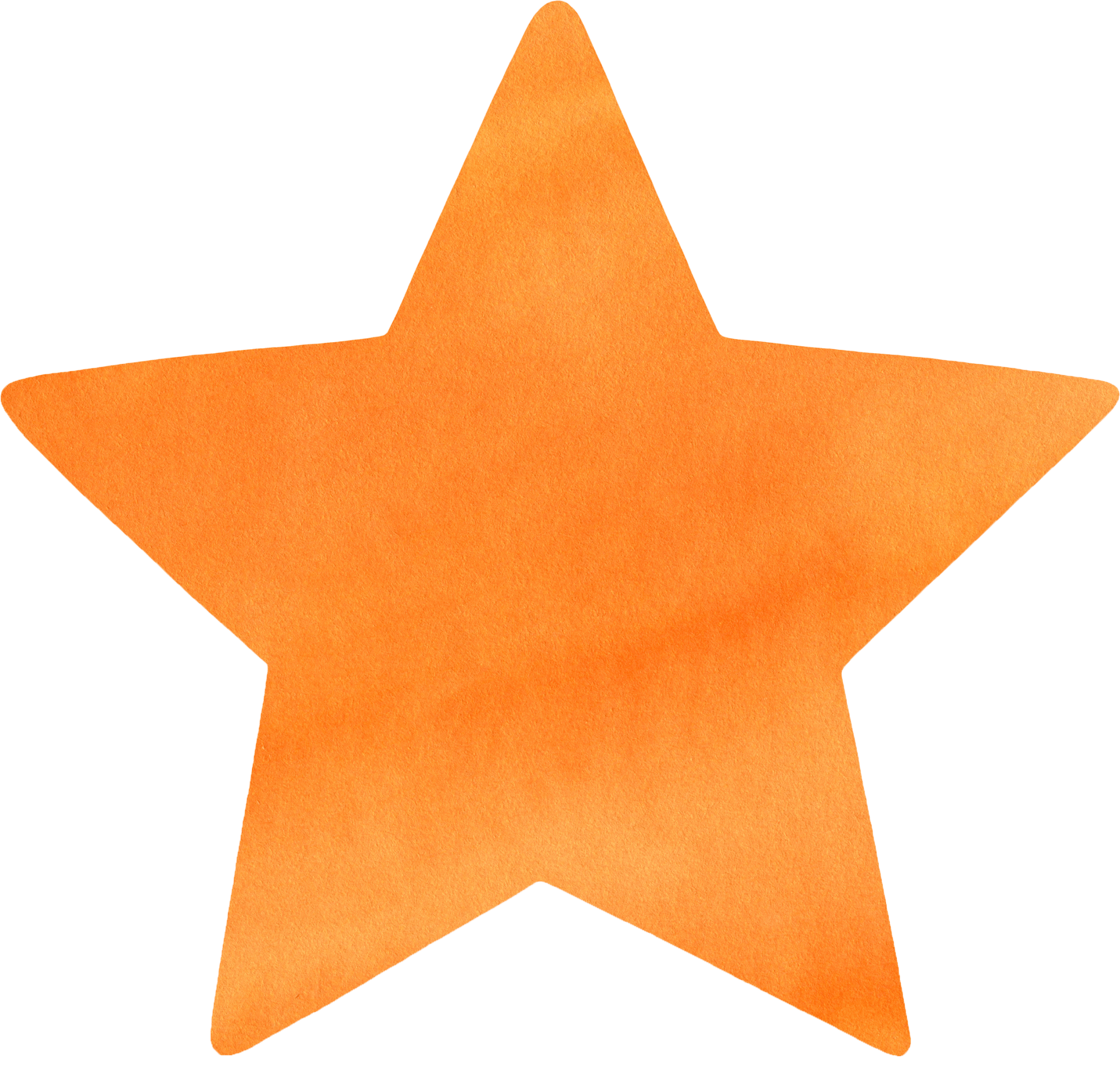orange watercolor star shape