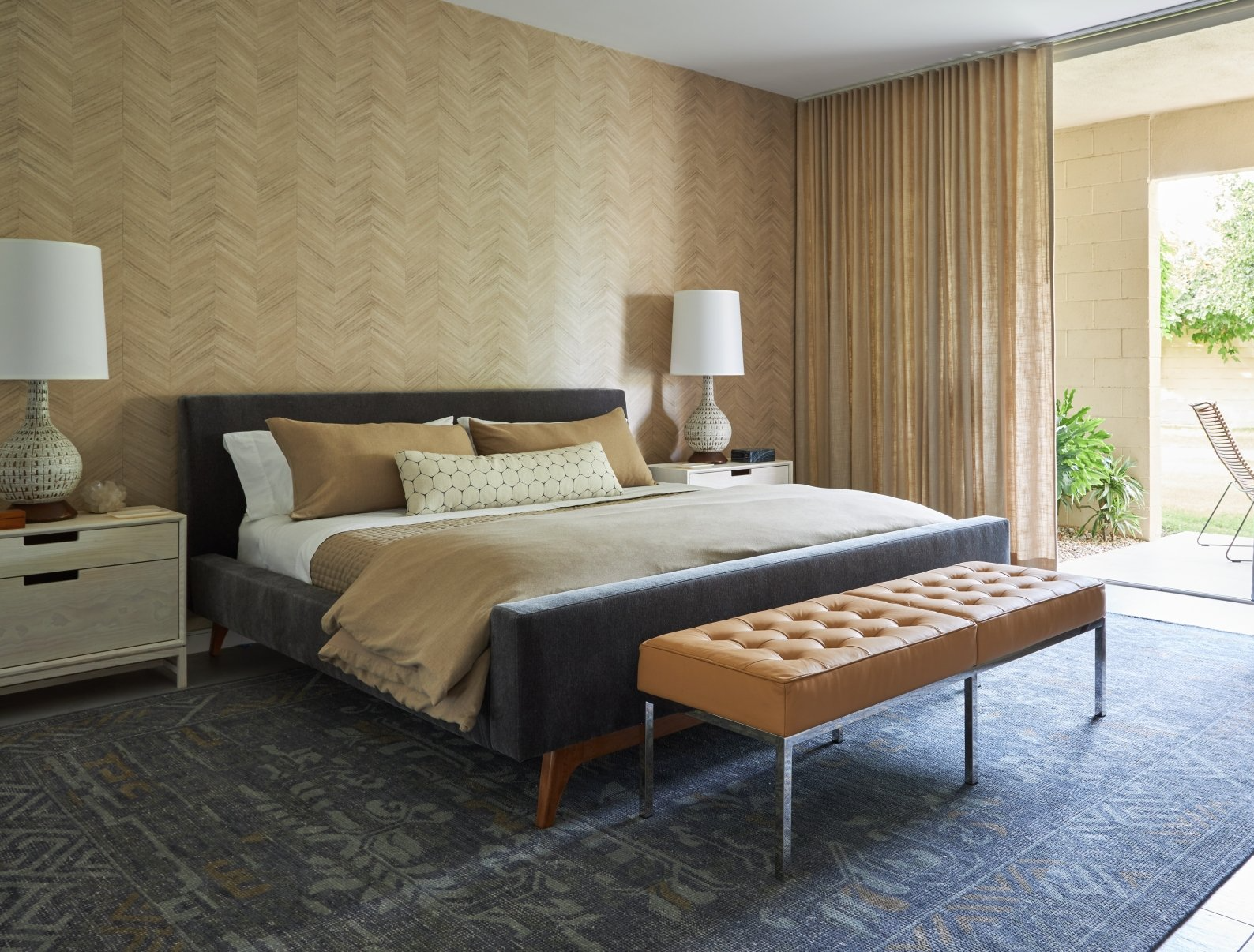 bedroom in a house in palm springs designed by Dakota Designworks