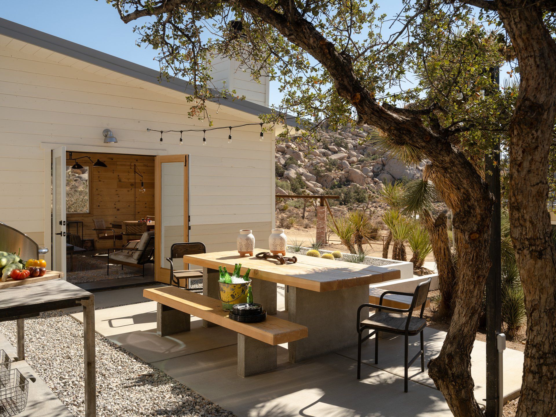 Patio for a home in Pioneertown designed by Dakota DesignWorks