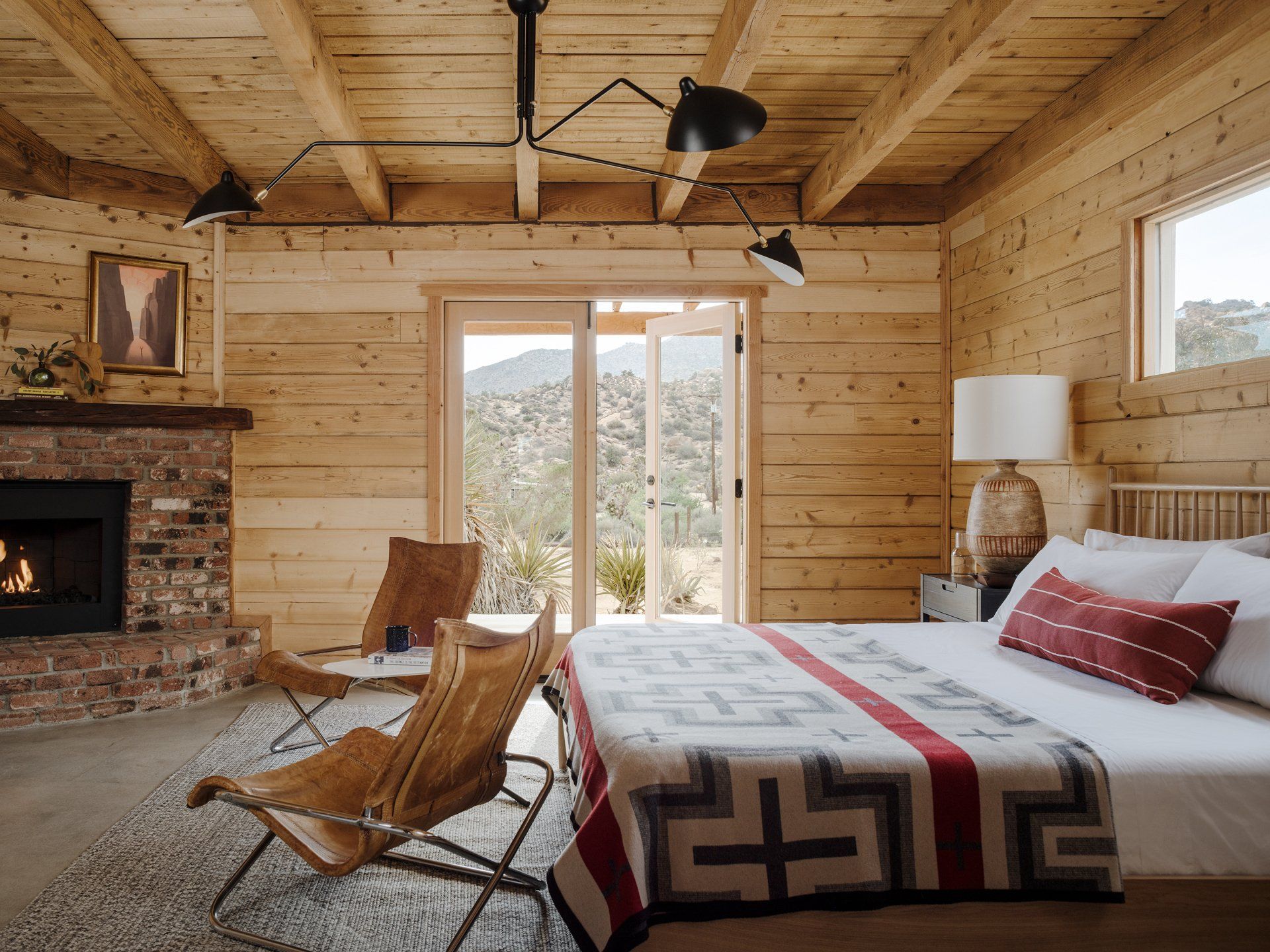 Bedroom in a home in Pioneertown designed by Dakota DesignWorks