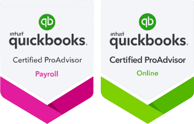 Quickbooks Certified Proadvisor Payroll and Online badges