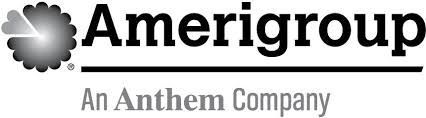 Amerigroup logo, a flower-shaped emblem next to bold text, 