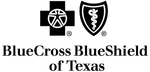 BlueCross BlueShield of Texas logo with a cross and shield emblem.