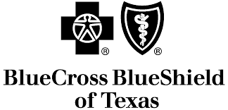 BlueCross BlueShield of Texas logo with a cross and shield emblem.