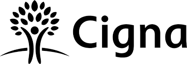 Cigna logo: Tree with outstretched arms and 