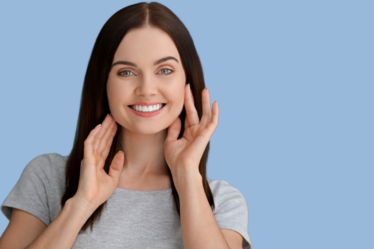smiling woman with NAD+ infusion