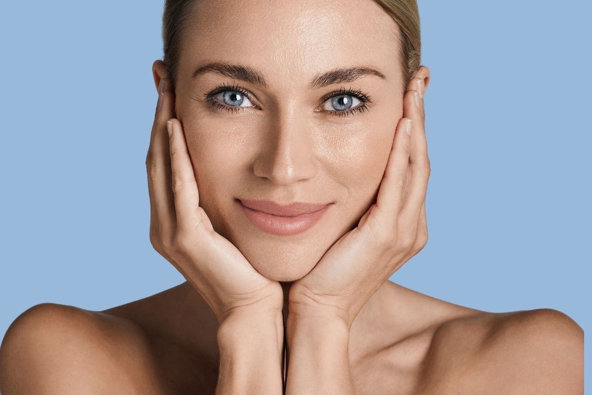 smooth face of a woman that has a high NAD+ level