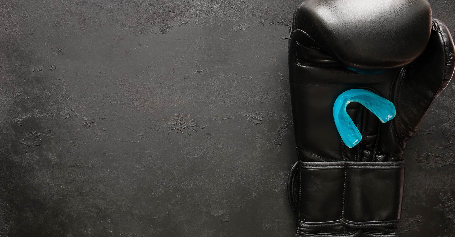 mouth guard on glove