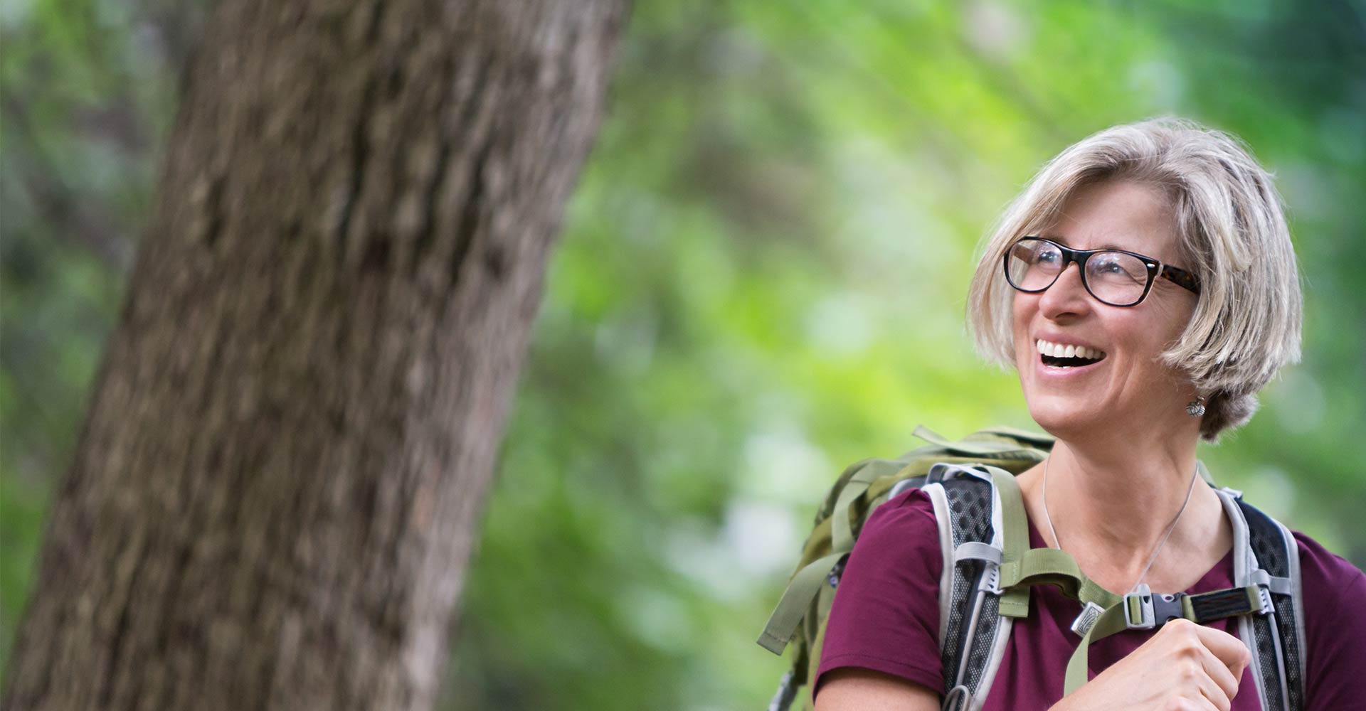 women with backpack