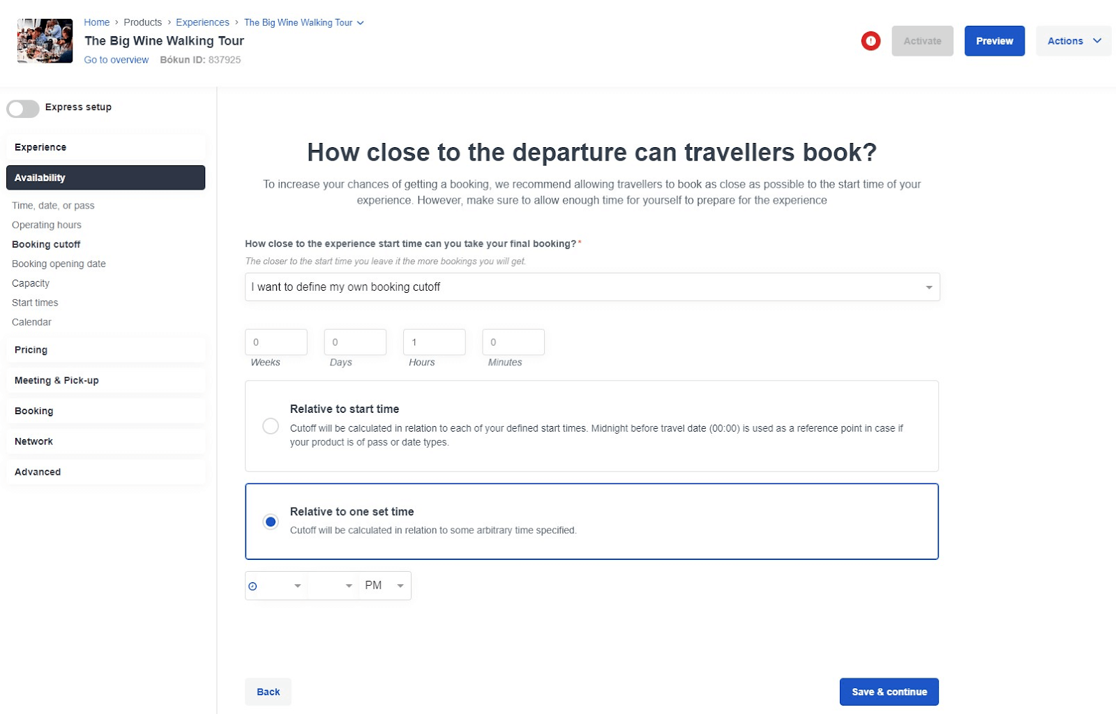 How close to the departure can travellers book?
