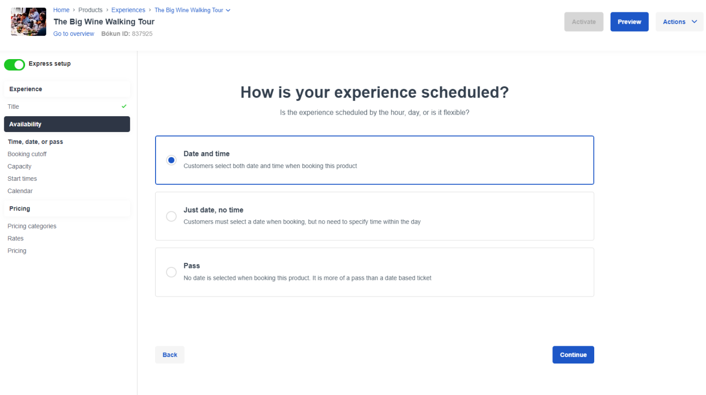 Bókun Experience Scheduling: How is your experience scheduled?