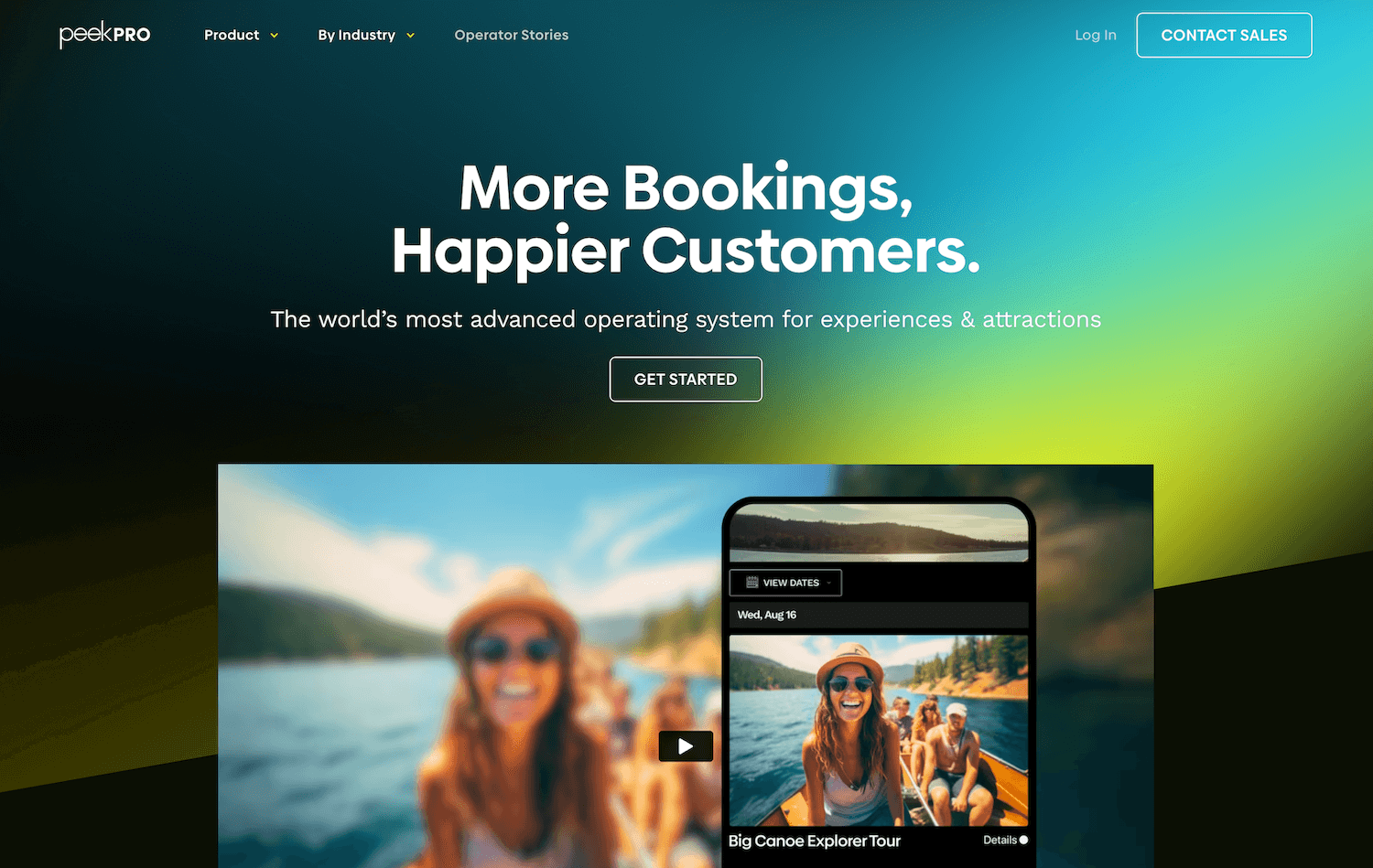 Peek Pro homepage: More Bookings, Happier Customers