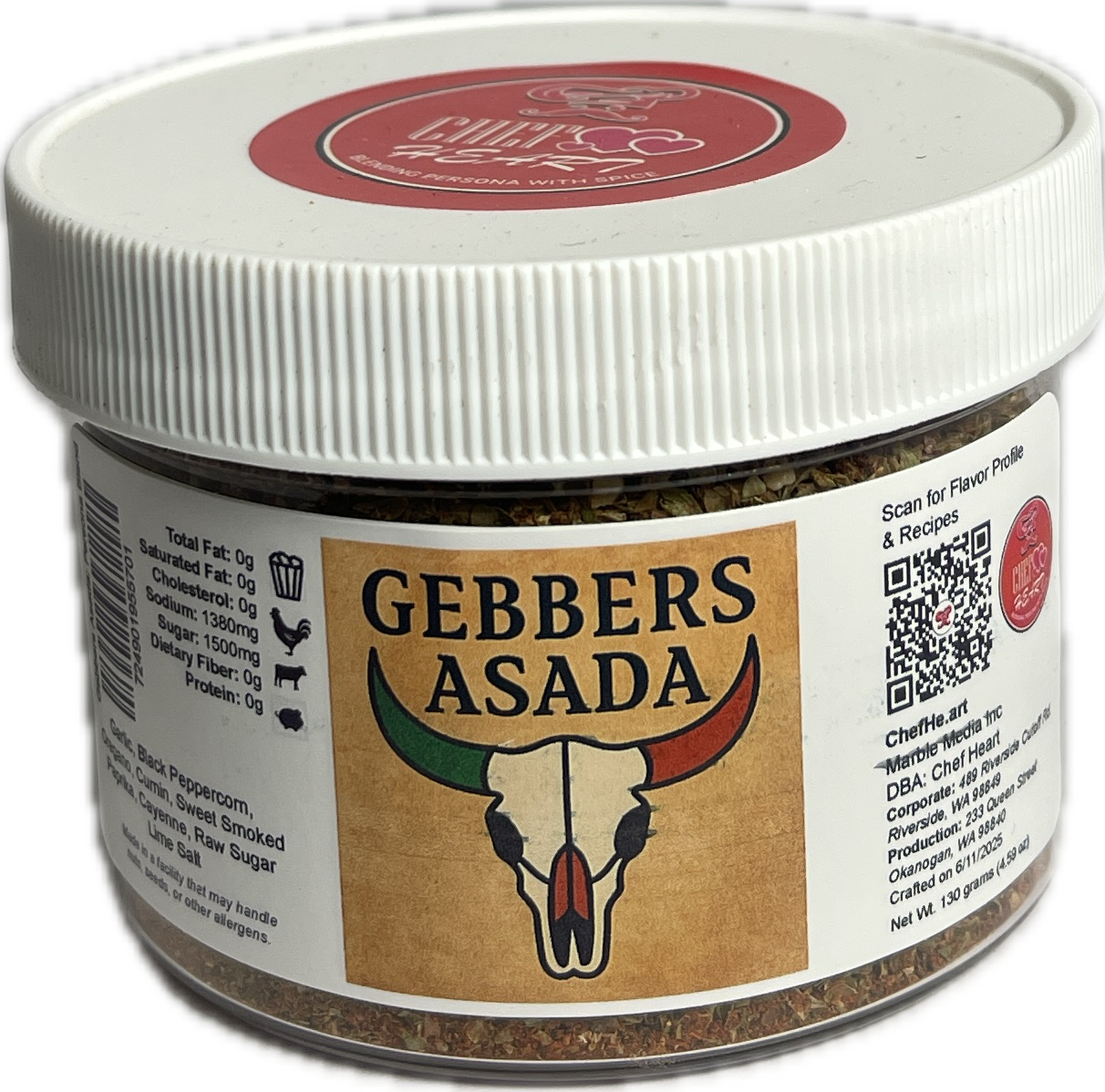 8 oz Shaker Jar Gebbers Asada 8 oz Shaker Jar