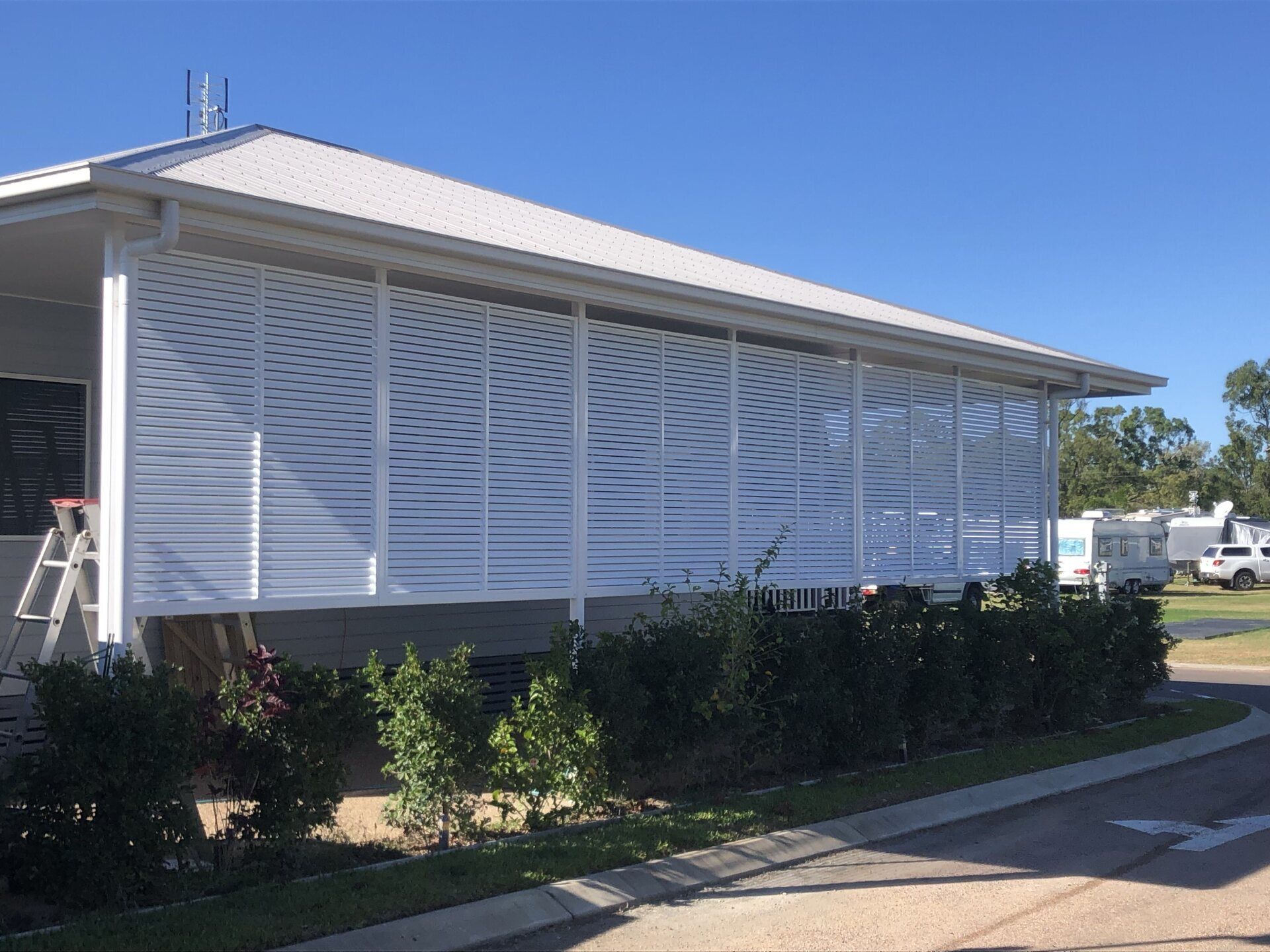 House With Privacy Screen — Lifestyle Aluminium Lattice In Townsville Qld