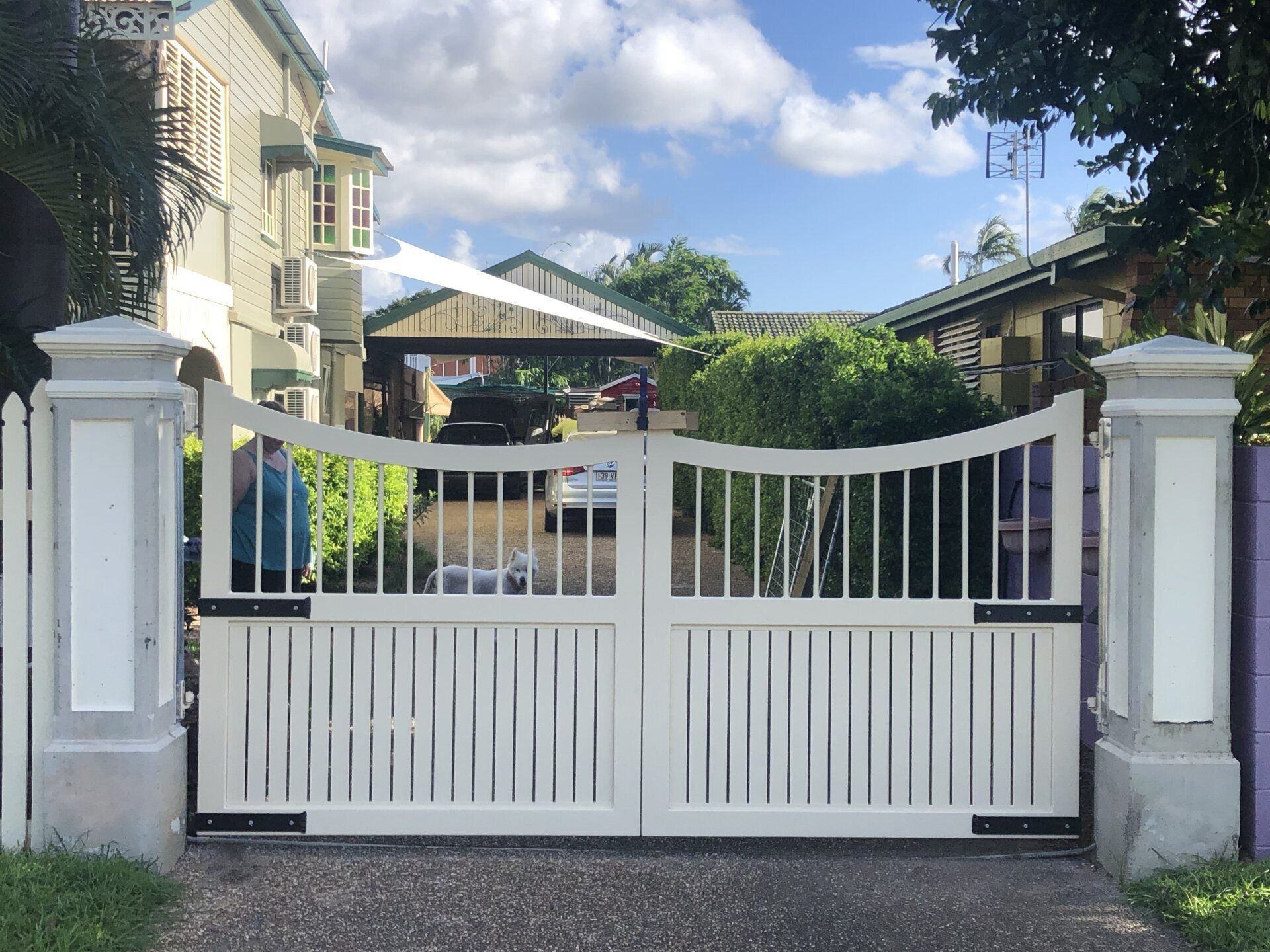 Aluminium Lattice White Gate — Lifestyle Aluminium Lattice in West End, QLD