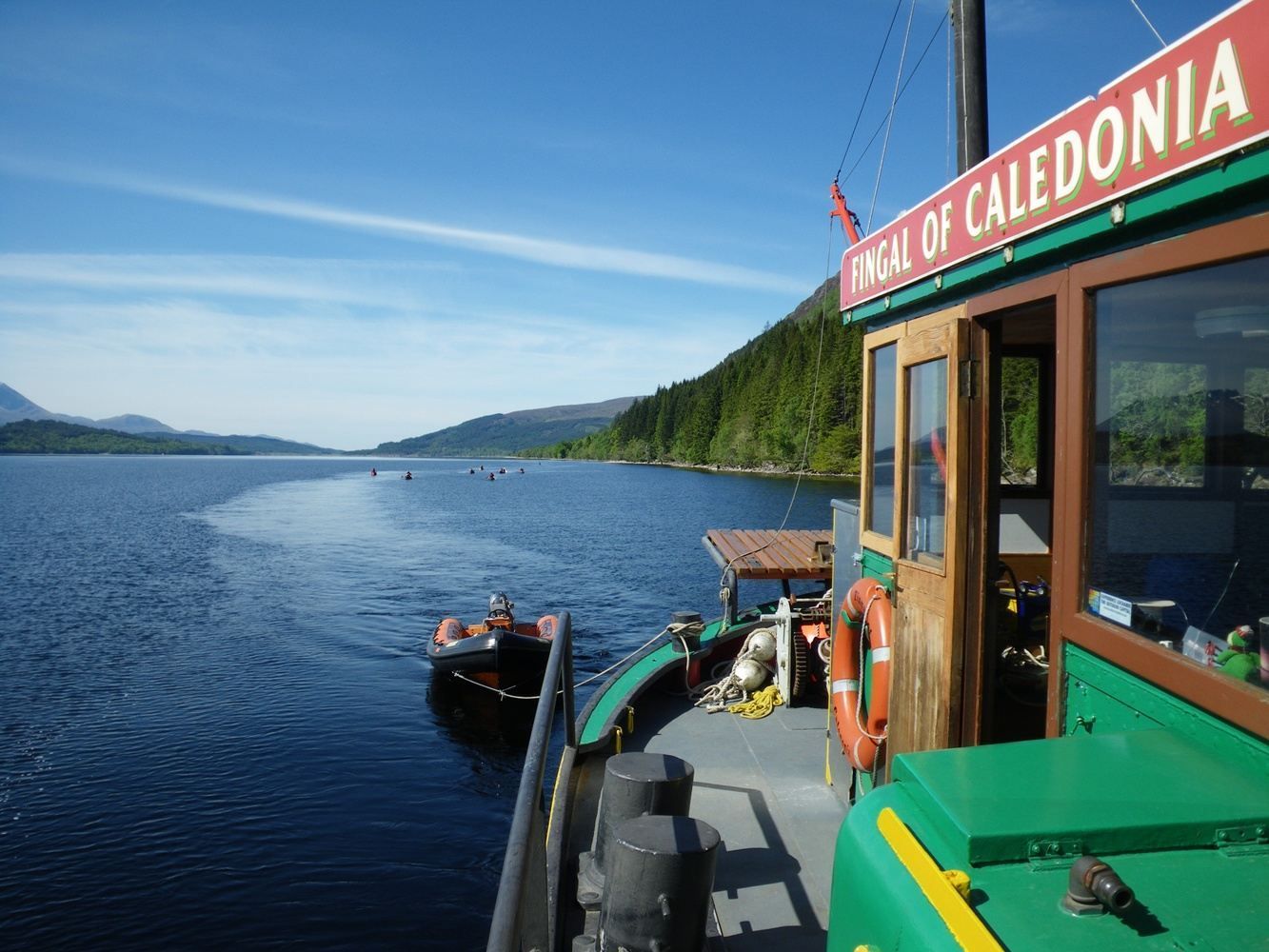 View from a green boat 