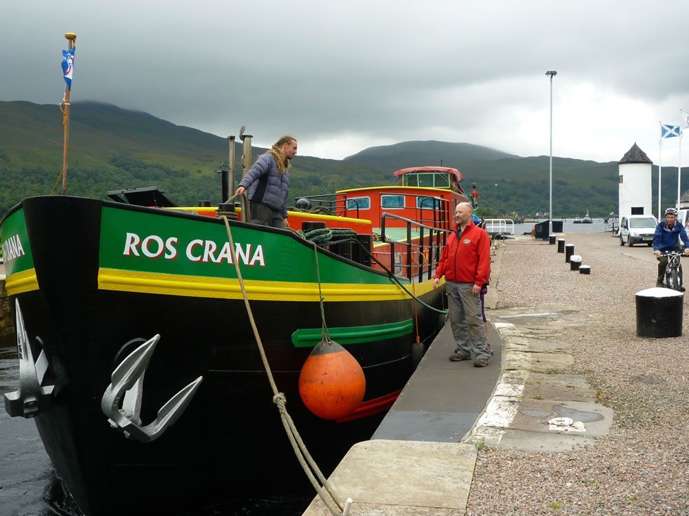 Black and green boat 