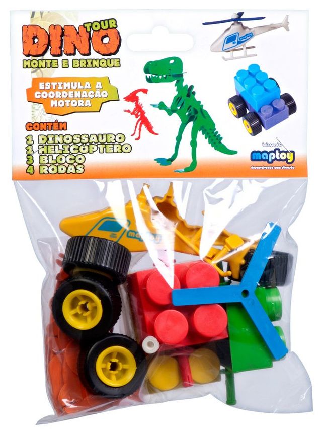 Kit Blocos Infantil Bolsa Com 180 Peças Grandes - Maptoy