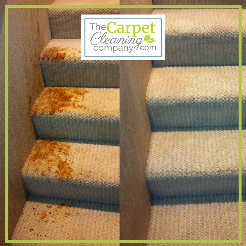 before and after stair cleaning