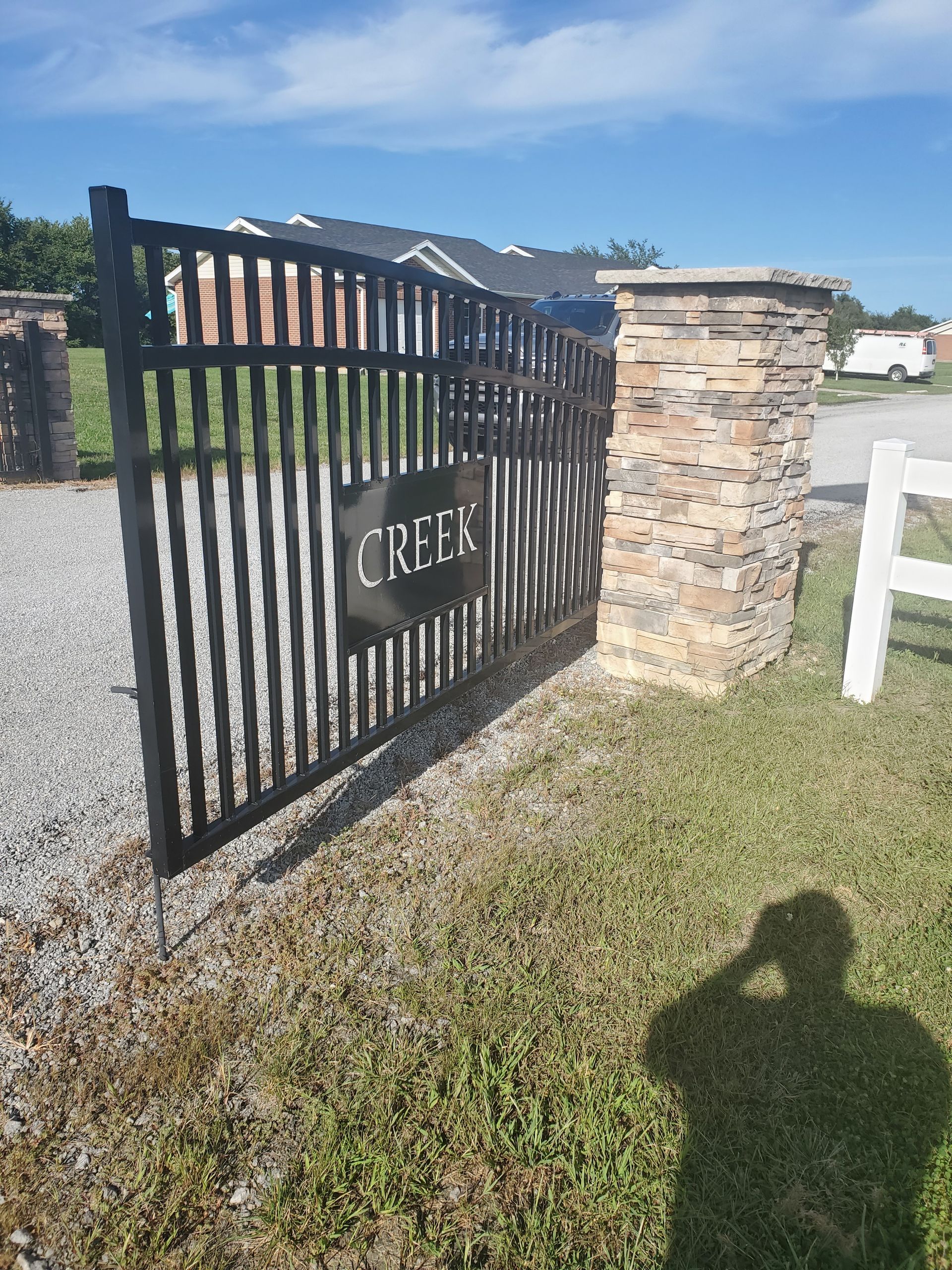 Black metal gate with 