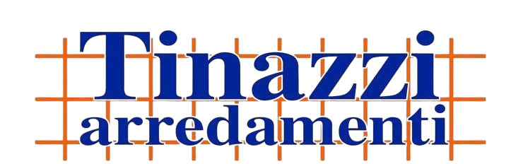 Logo per Tinazzi arredamenti con sfondo a griglia.
