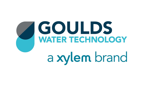 A logo for goulds water technology , a xylem brand.