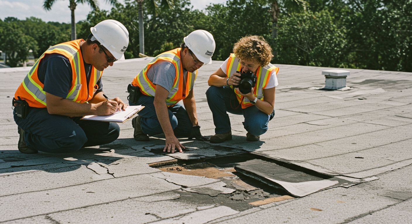 Roofing insurance specialist in Ocoee, Florida, assisting families with storm damage documentation and claim filing under Florida’s SB 76 roofing law, ensuring compliance with the new 2-year deadline and achieving a 94 % insurance claim approval rate.