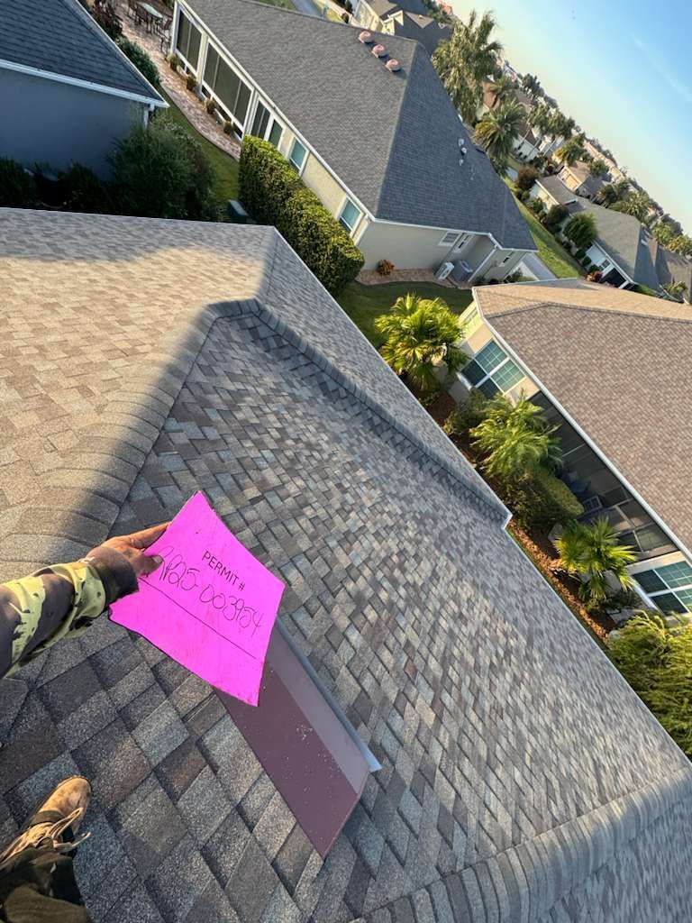 Completed shingle roof replacement in Haines City FL with new architectural shingles installed.