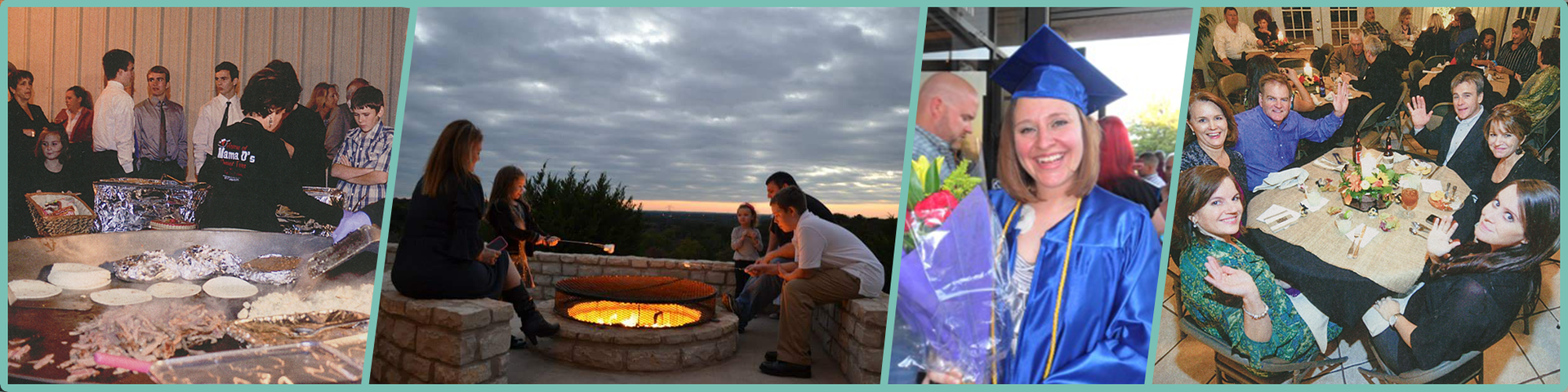 A group of people are sitting around a fire pit.
