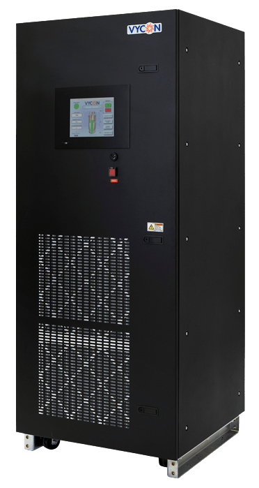 A large black box with a touchscreen on top of it.