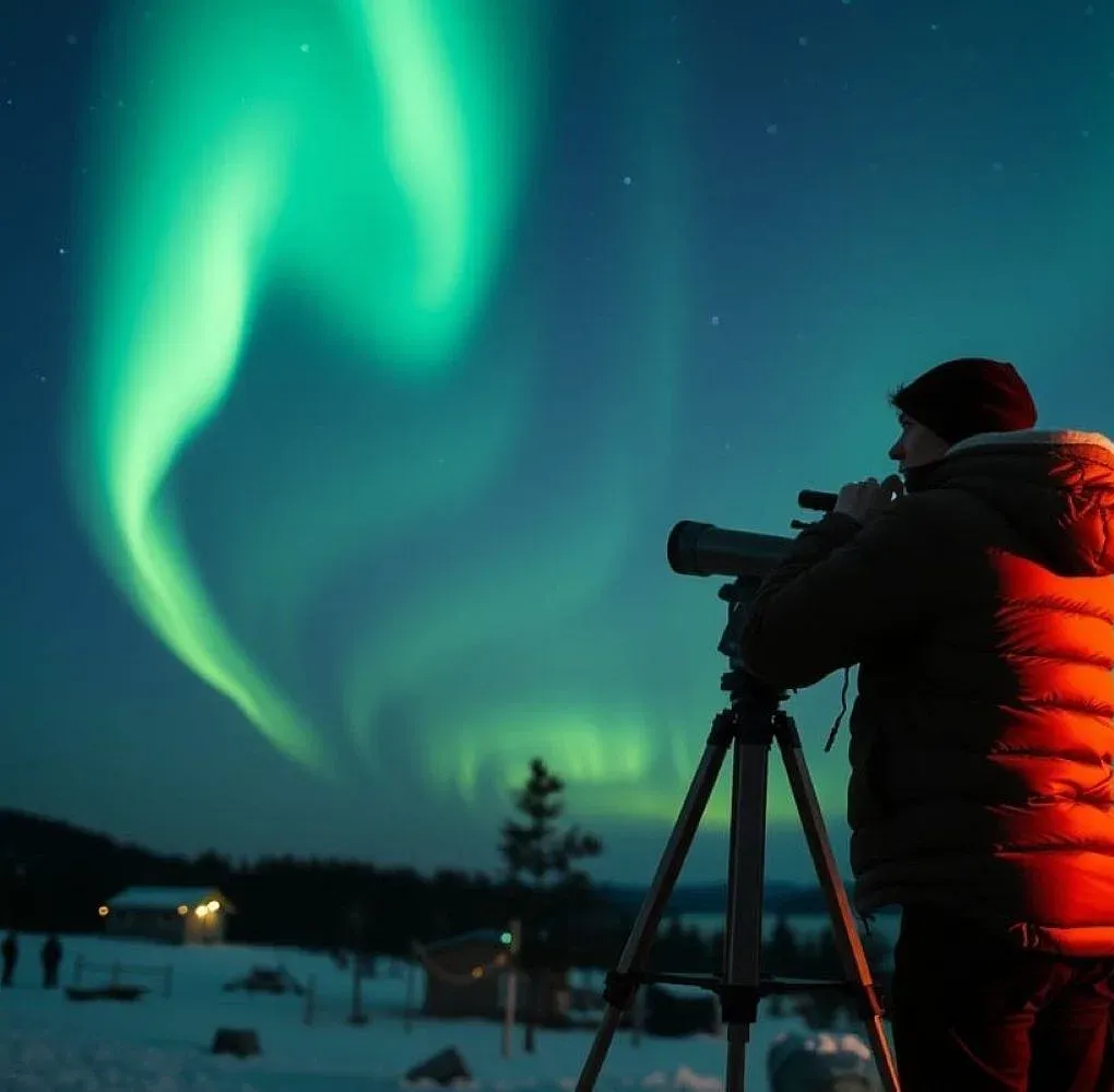 Aurora Borealis adventure in Finnish Lapland with local guide and campfire