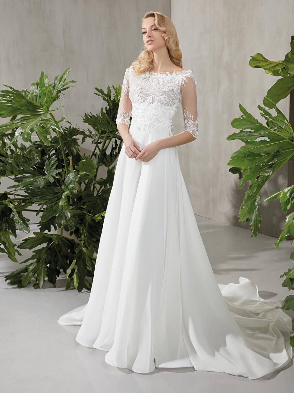 Abito da sposa scollo a barchetta