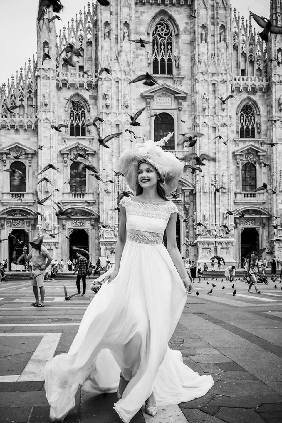 Abito da sposa con veli