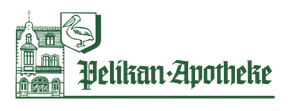 Das Logo der Pelikan-Apotheke zeigt einen Pelikan