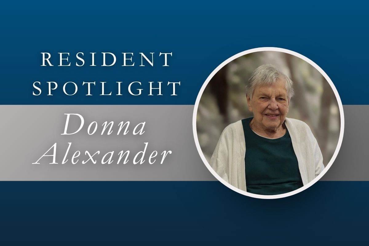 Resident Spotlight featuring a photo of Donna Alexander.