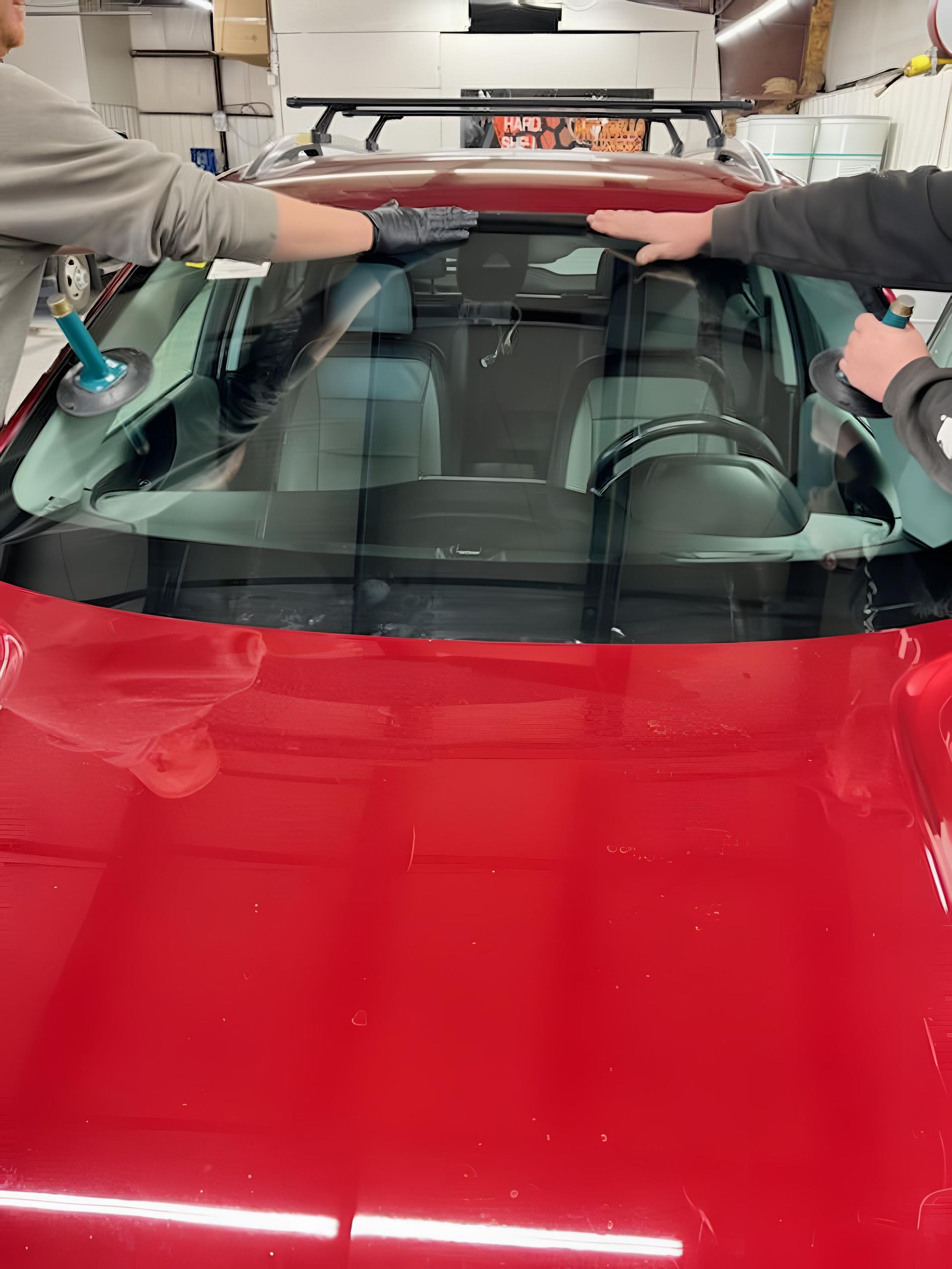 A porsche car is parked in a garage