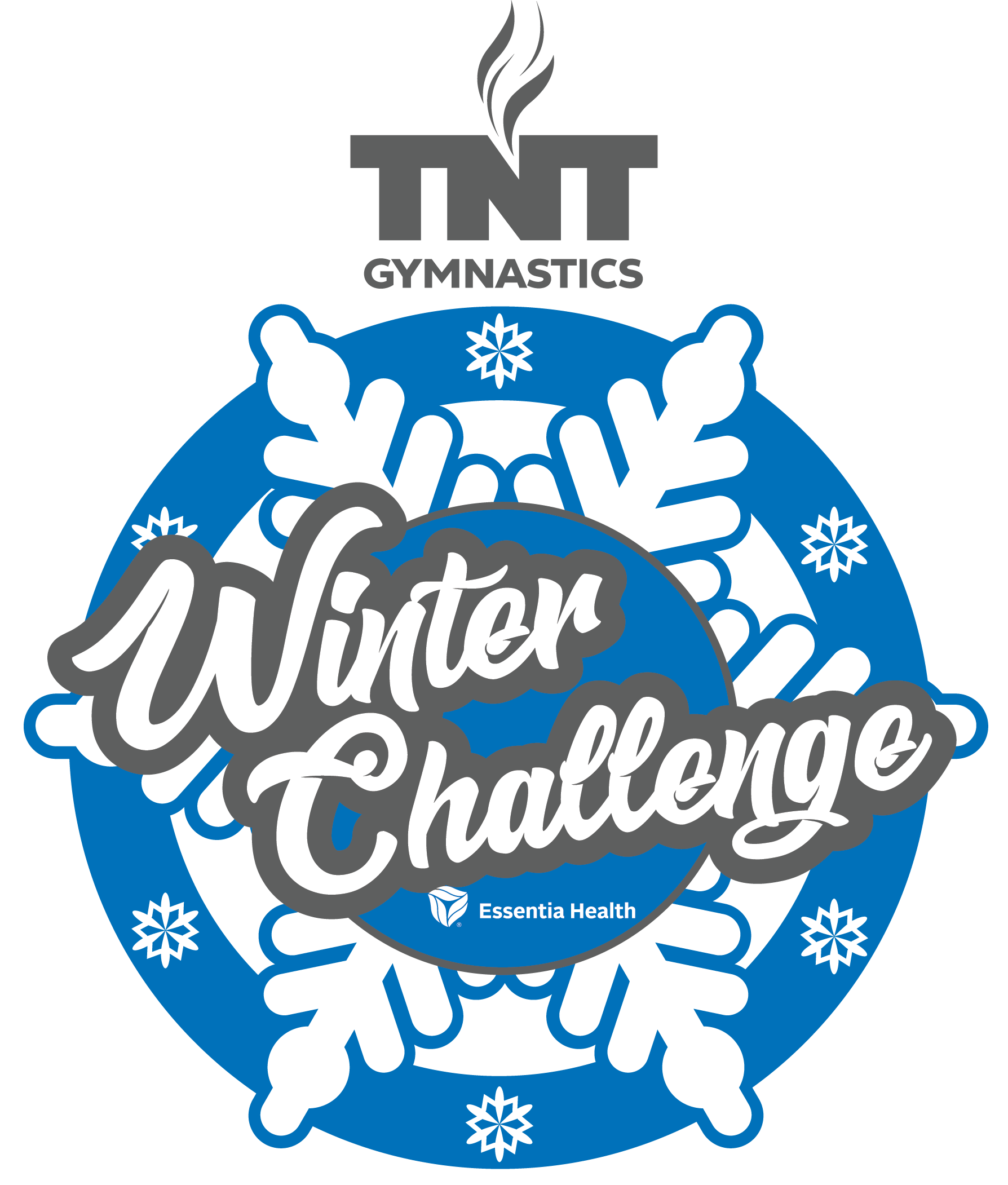 A logo for the tnt gymnastics winter challenge