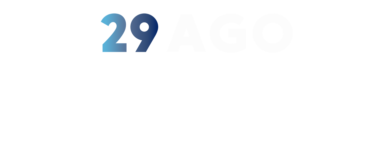 29 AGO em azul e branco.