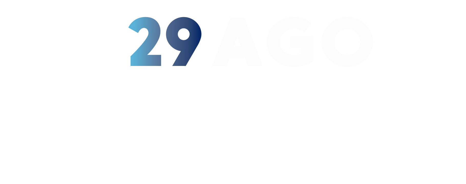 29 AGO em azul e branco.