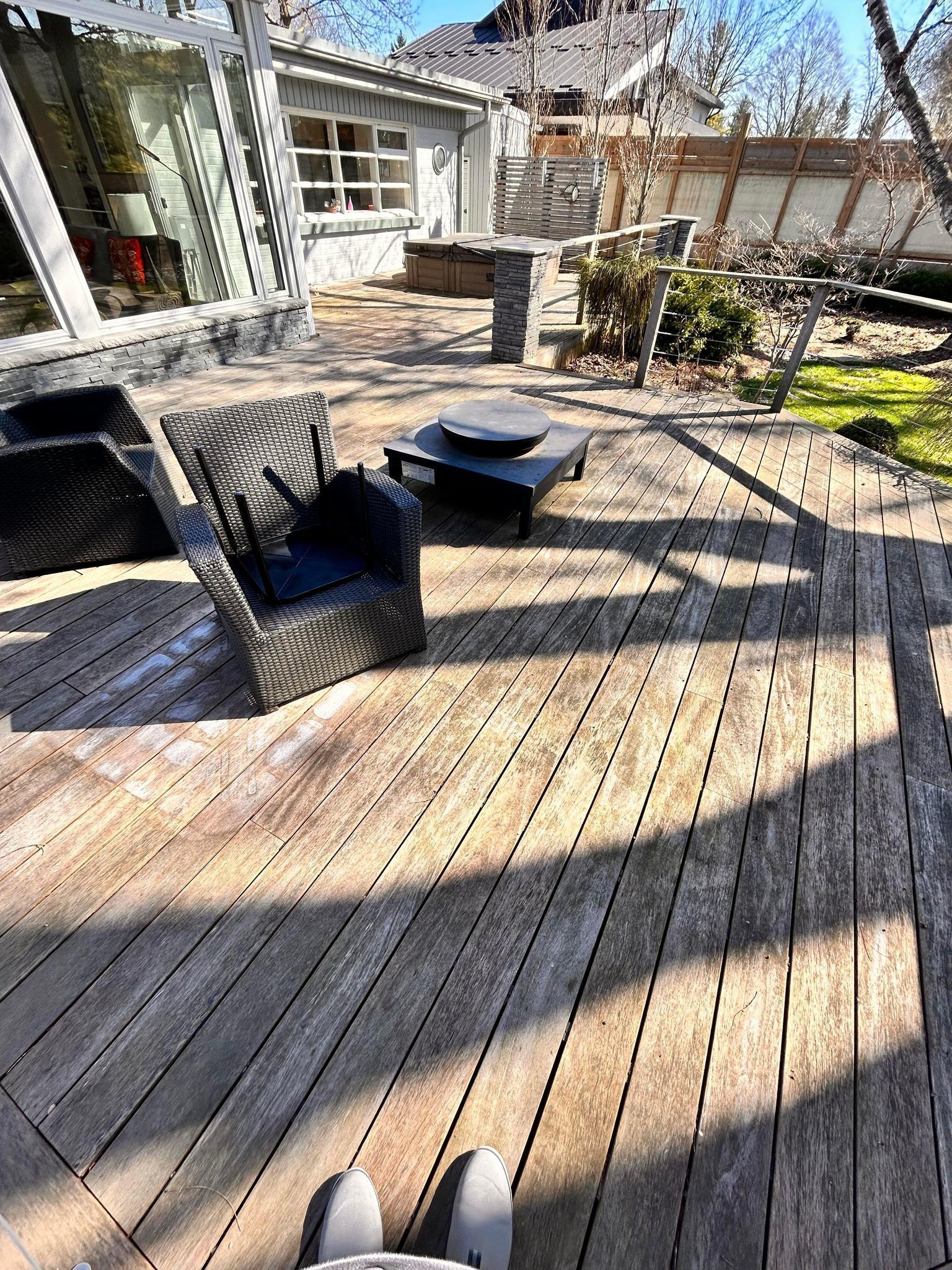 Residential Power washing Decks Before | Exterior Kleen