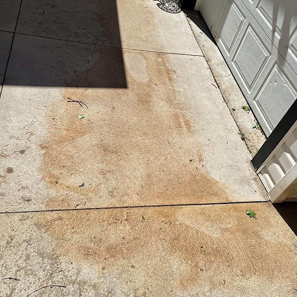 Unclean Concrete Patio Floor — Woodstock, ON — Exterior Kleen