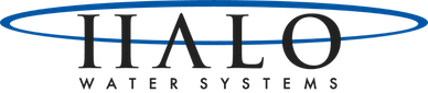 Halo Water Systems logo with text "HALO" under a blue oval. "WATER SYSTEMS" appears beneath.