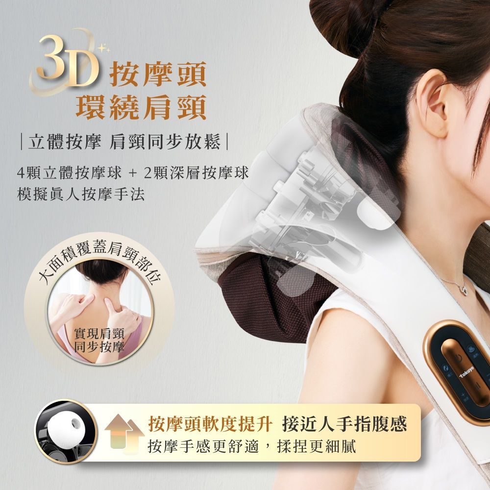tokuyo 無線肩頸鬆按摩器 TH-537 (無線抓捏揉/可按斜方肌)
