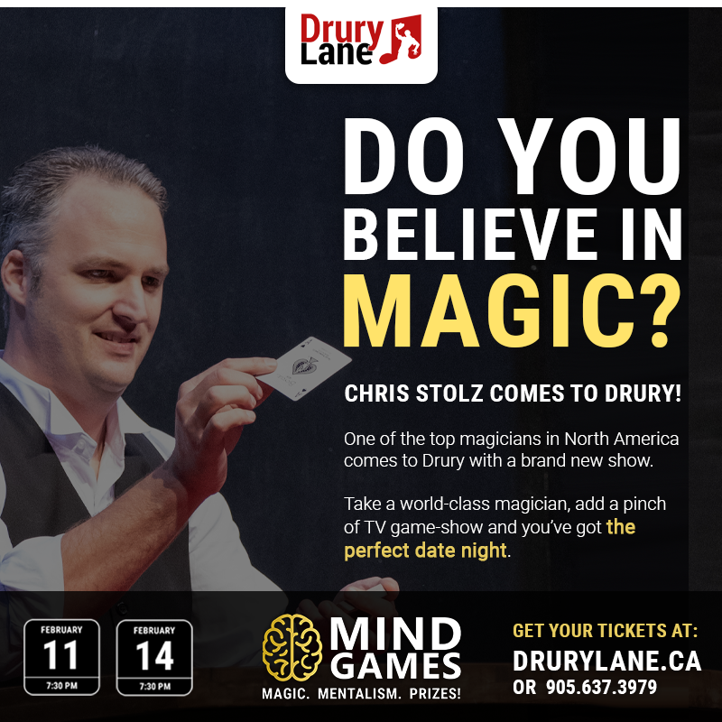 An advertisement for chris stolz says do you believe in magic