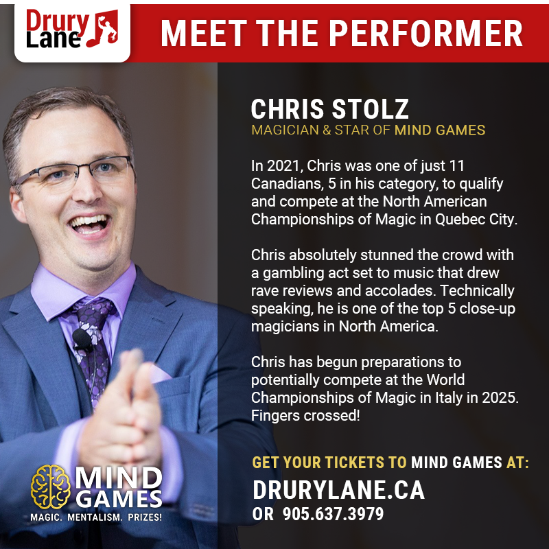 Chris stolz is a magician and star of mind games