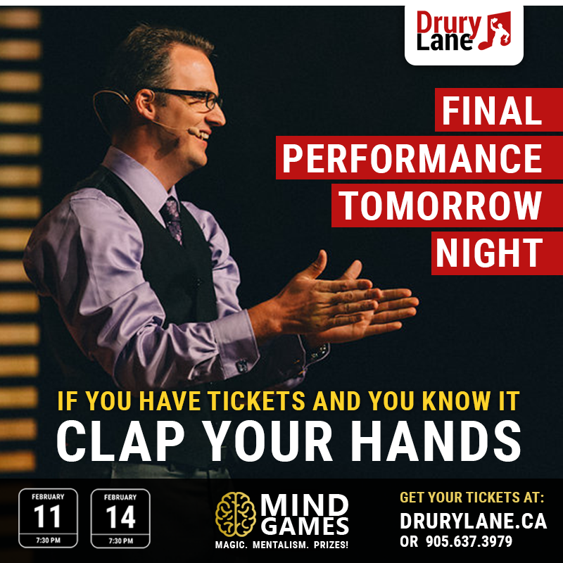 An advertisement for a final performance tomorrow night