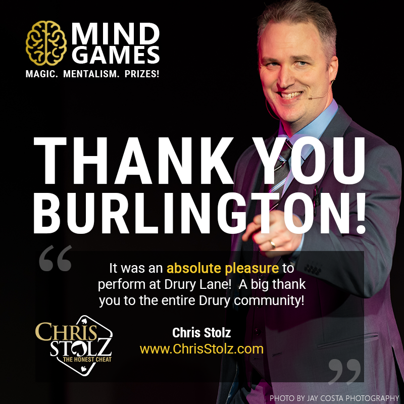 A poster that says thank you burlington on it