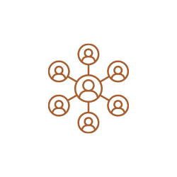 Eine Gruppe von Menschen ist in einem Kreis miteinander verbunden.