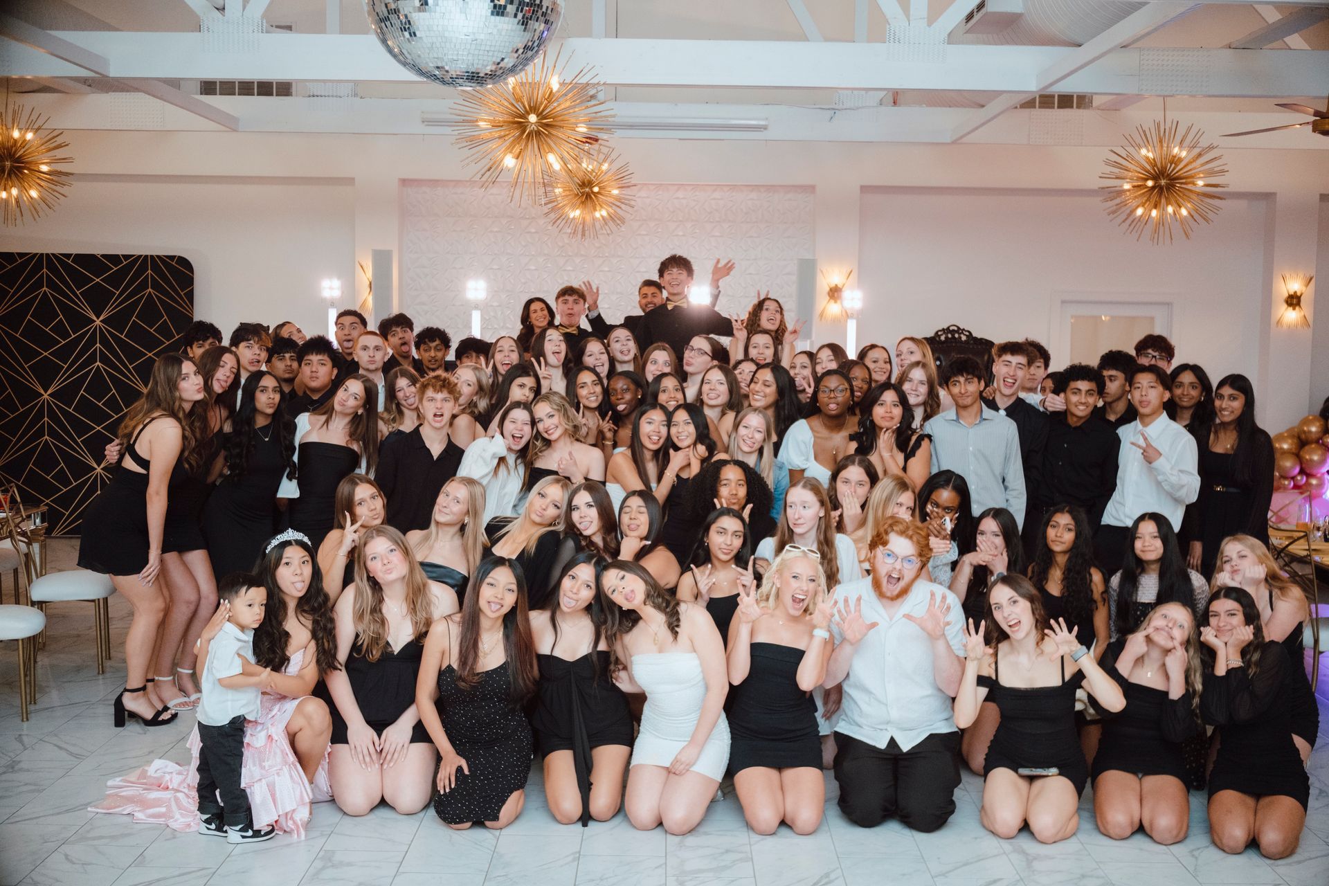 Kids celebrating a sweet 16 birthday party