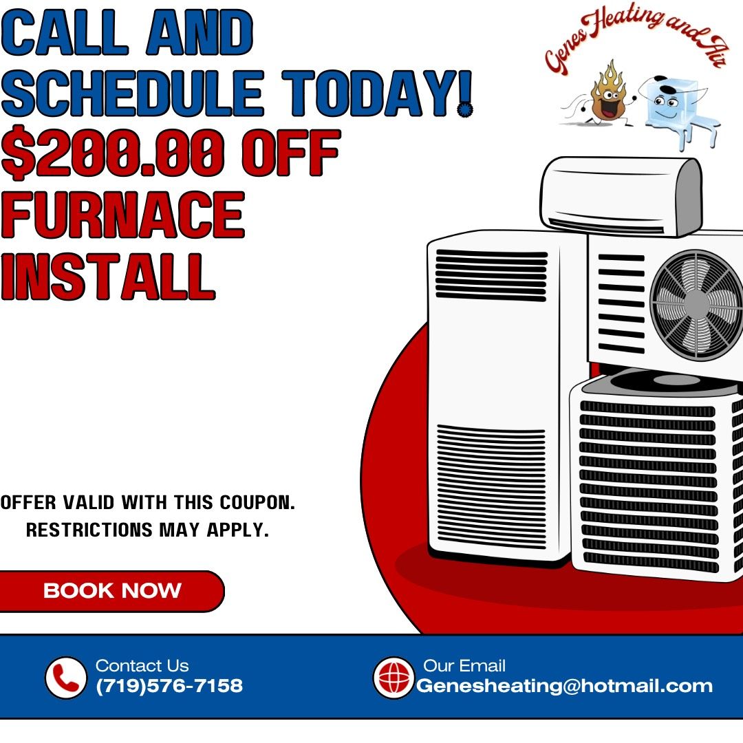 Furnace Install Coupons - Colorado Springs, CO - Gene’s Heating And Air